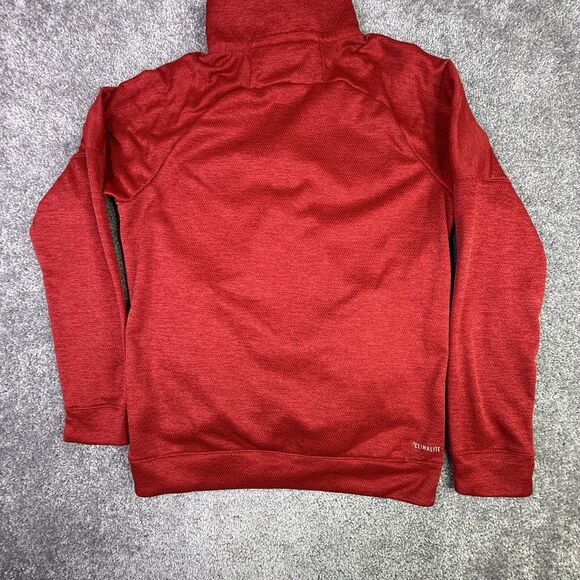Adidas Sweatshirt Men's Medium Red 1/4 Zip Long Sleeve Pullover Performance - Picture 5 of 12